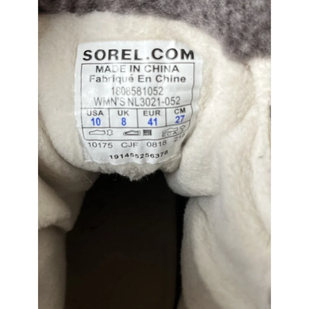 Sorel Joan of Arctic Wedge II Boots Shearling Womens Size 10 Green Gray Suede
